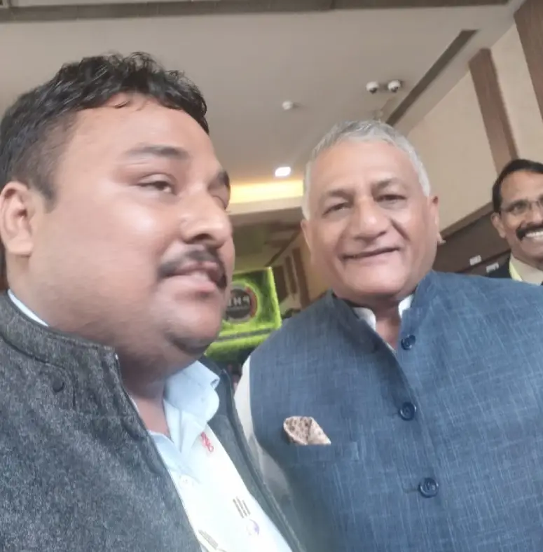 Devvrat Puri Goswami with Karnal V.K Singh.